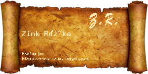 Zink Réka névjegykártya